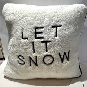 NWT Magaschoni Let it Snow white and black accent pillow